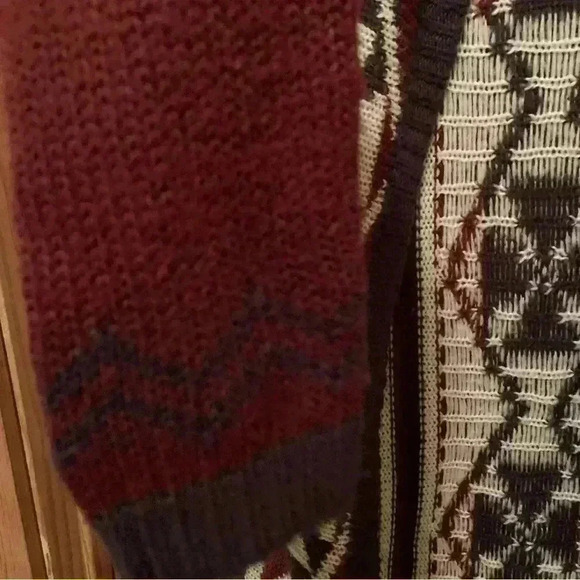 Rue21 Open Long Cardigan Burgundy, & Black XL - Picture 8 of 16